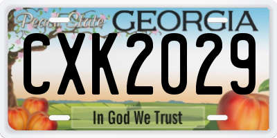 GA license plate CXK2029