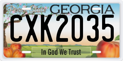 GA license plate CXK2035