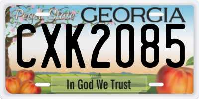 GA license plate CXK2085