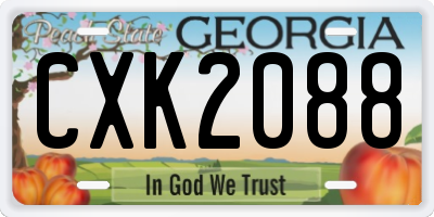 GA license plate CXK2088
