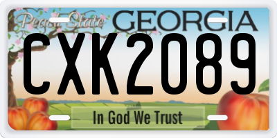 GA license plate CXK2089