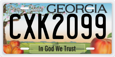 GA license plate CXK2099