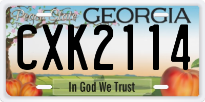 GA license plate CXK2114
