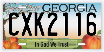 GA license plate CXK2116