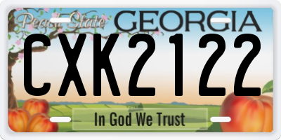 GA license plate CXK2122