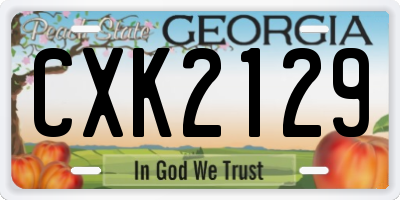 GA license plate CXK2129