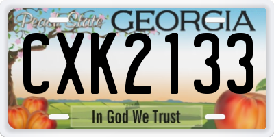 GA license plate CXK2133