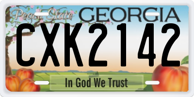 GA license plate CXK2142