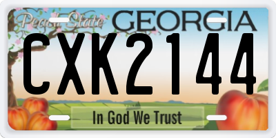 GA license plate CXK2144