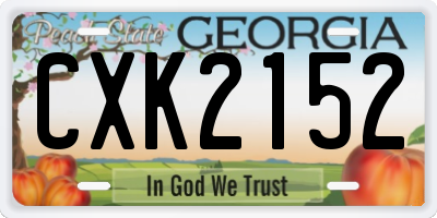 GA license plate CXK2152