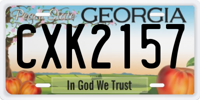 GA license plate CXK2157
