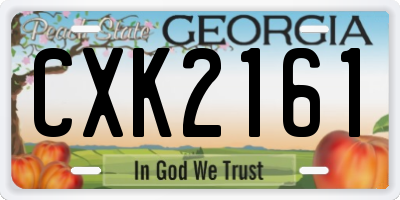 GA license plate CXK2161