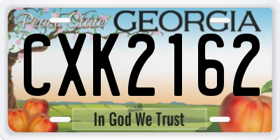 GA license plate CXK2162