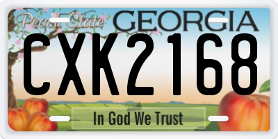 GA license plate CXK2168