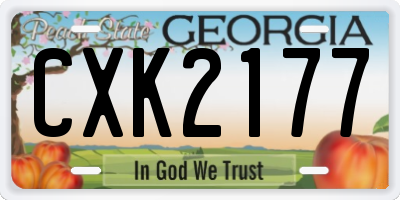 GA license plate CXK2177