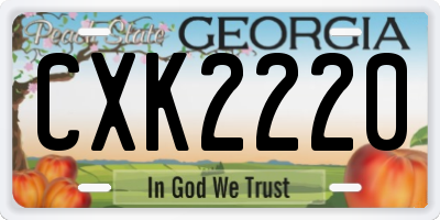 GA license plate CXK2220