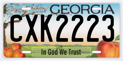 GA license plate CXK2223