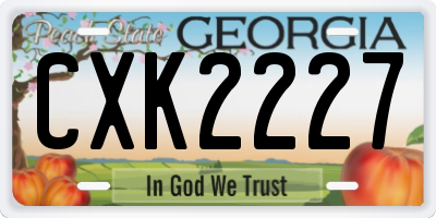 GA license plate CXK2227