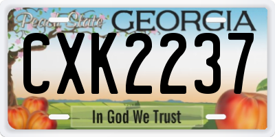 GA license plate CXK2237