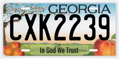 GA license plate CXK2239