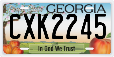GA license plate CXK2245