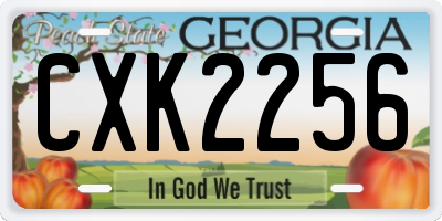 GA license plate CXK2256