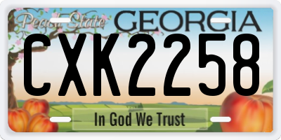 GA license plate CXK2258