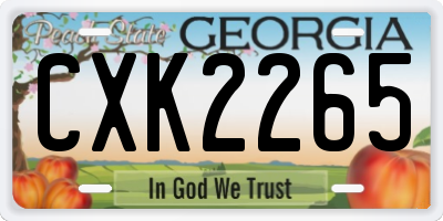GA license plate CXK2265