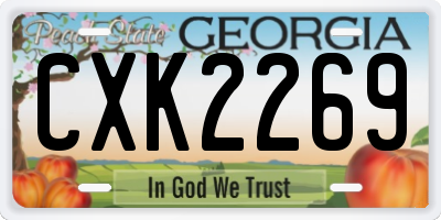 GA license plate CXK2269