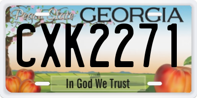 GA license plate CXK2271