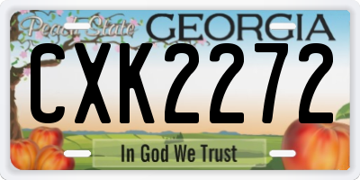 GA license plate CXK2272