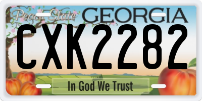 GA license plate CXK2282