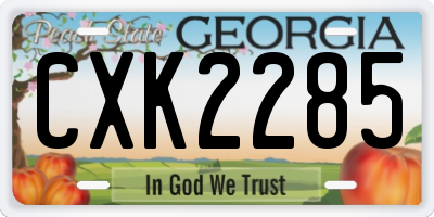 GA license plate CXK2285