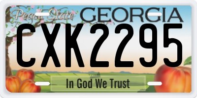 GA license plate CXK2295