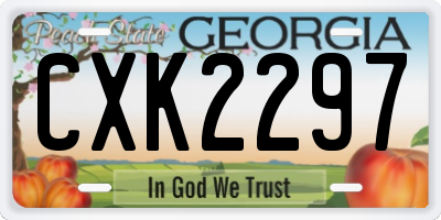 GA license plate CXK2297