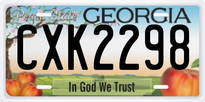 GA license plate CXK2298