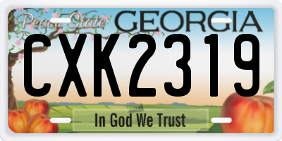 GA license plate CXK2319