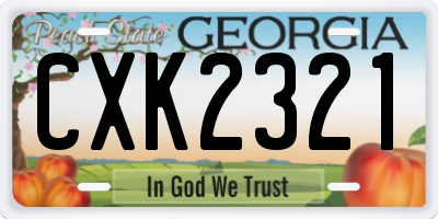 GA license plate CXK2321