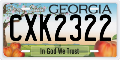 GA license plate CXK2322