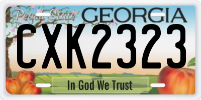GA license plate CXK2323
