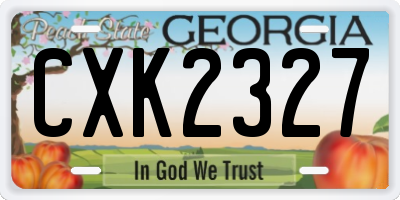 GA license plate CXK2327