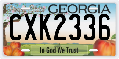 GA license plate CXK2336