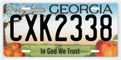 GA license plate CXK2338