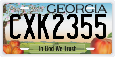 GA license plate CXK2355