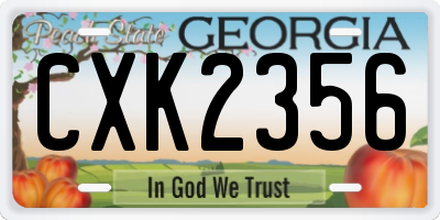 GA license plate CXK2356