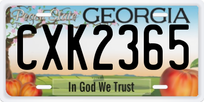 GA license plate CXK2365