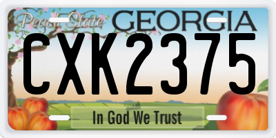 GA license plate CXK2375