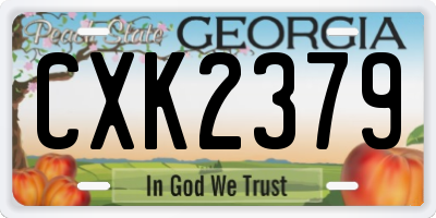 GA license plate CXK2379