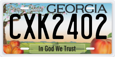 GA license plate CXK2402