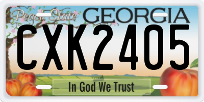 GA license plate CXK2405